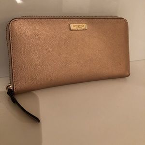 Shimmery pale pink Kate Spade wallet